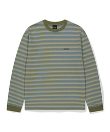 MULTI-STRIPED LS T-SHIRT (L.KHAKI)
