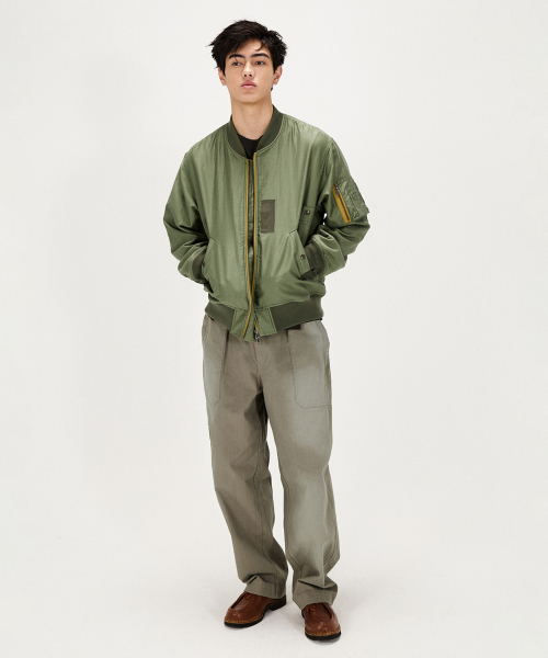 SHIRTER(シャーター)の「LINEN MOLESKIN FLIGHT JACKET (OLIVE)(ブルゾン・メンズ・その他・SMALL/MEDIUM/LARGE)」の5枚目の写真