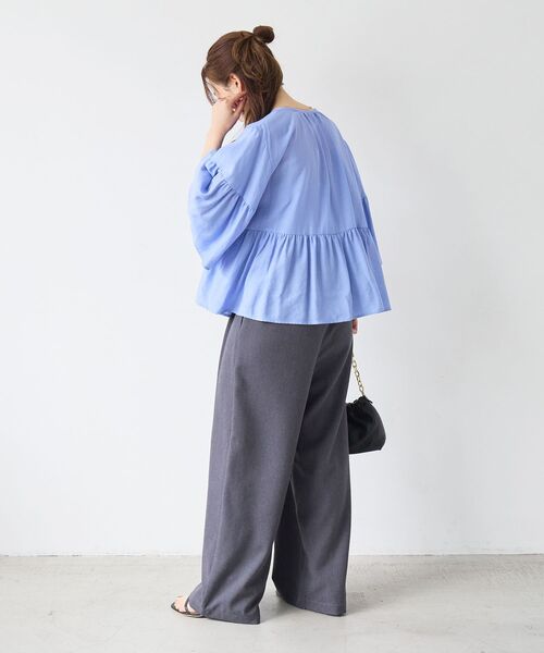 le.coeur blanc（ルクールブラン）の「ヴィンテージライクティアードブラウス（シャツ/ブラウス・レディース・オフホワイト/ネイビー/ライトブルー・38）」の21枚目の写真