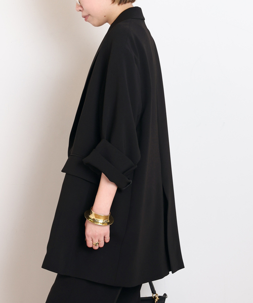 AP STUDIO（エーピーストゥディオ）の「ダブルブレストジャケット（テーラードジャケット・レディース・ブラック/オリーブ・36/38）」の8枚目の写真