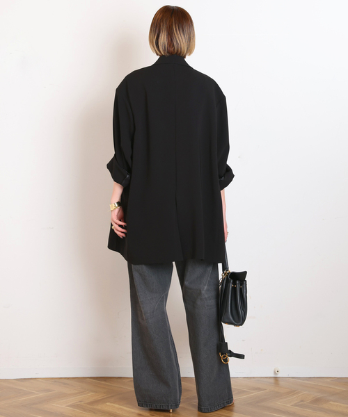 AP STUDIO（エーピーストゥディオ）の「ダブルブレストジャケット（テーラードジャケット・レディース・ブラック/オリーブ・36/38）」の15枚目の写真