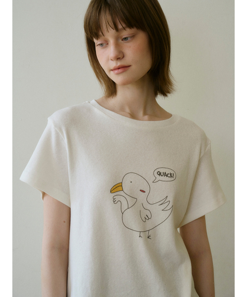 TINKNIT(ティンニット)の「ダックTシャツ_アイボリー(Tシャツ/カットソー・レディース・その他・FREE)」の4枚目の写真