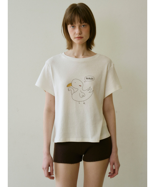 TINKNIT(ティンニット)の「ダックTシャツ_アイボリー(Tシャツ/カットソー・レディース・その他・FREE)」の5枚目の写真