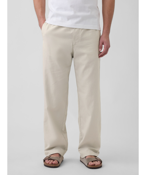 GAP(ギャップ)の「コットンリネン リラックスフィット テーパードパンツ(その他パンツ・メンズ・アイボリー/ブラウン・XL/L/M/S/XS)」の2枚目の写真