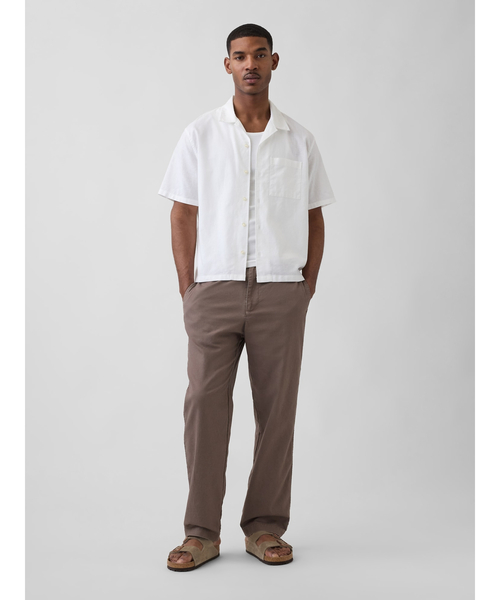 GAP（ギャップ）の「コットンリネン リラックスフィット テーパードパンツ（その他パンツ・メンズ・グレー/ブラウン・XL/L/M/S/XS）」の3枚目の写真