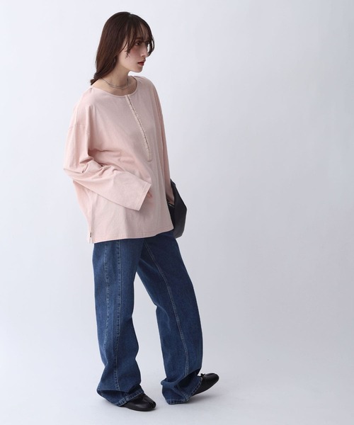 NOAHL(ノアル)の「【NOAHL】前後2wayホックロンT(Tシャツ/カットソー・レディース・ピンク/ライトグレー/クリーム・FREE)」の22枚目の写真