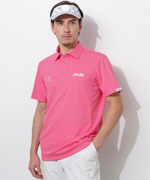PING（ピン）の「【PING APPAREL】エアロクールカノコ半袖ポロシャツ ＜PERFORMANCE＞ (MENS)（ポロシャツ・メンズ・ブラック/ピンク/ホワイト・LL/S/LL1/M/L）」の3枚目の写真
