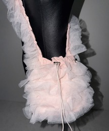 me+em select(�~�[���Z���N�g)�́y �Qcolor �z�`���[���t�����В��~�j�V�����_�[�o�b�O�^ tulle frill drawstring mini shoulder bag(�V�����_�[�o�b�O)