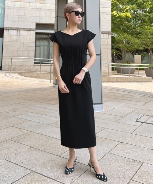 JENNE(ジェンヌ)の「カットソーウエストタックワンピース(日本製生地)(ワンピース・レディース・ピンク系その他/ネイビー/ブラック・SMALL/MEDIUM/LARGE)」の13枚目の写真