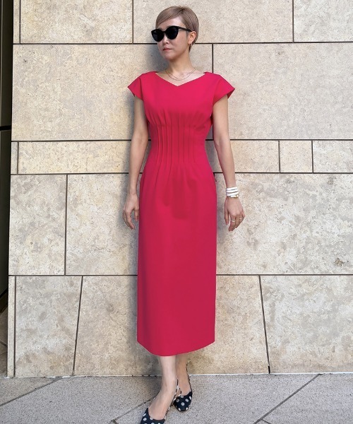 JENNE(ジェンヌ)の「カットソーウエストタックワンピース(日本製生地)(ワンピース・レディース・ピンク系その他/ネイビー/ブラック・SMALL/MEDIUM/LARGE)」の14枚目の写真