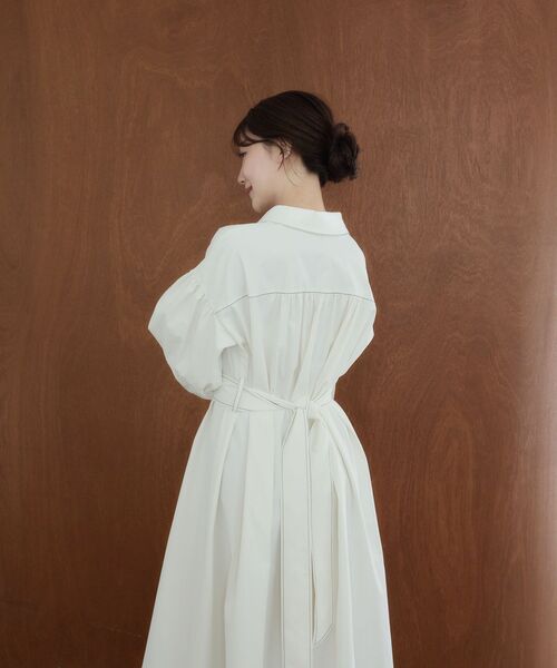 cle blatt(クレブラット)の「ステッチシャツワンピース(シャツワンピース・レディース・ネイビー/オフホワイト・MEDIUM)」の13枚目の写真