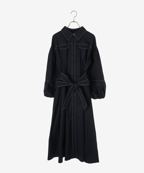 cle blatt(クレブラット)の「ステッチシャツワンピース(シャツワンピース・レディース・ネイビー/オフホワイト・MEDIUM)」の16枚目の写真