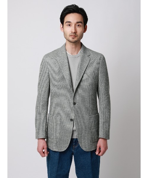 SUIT SQUARE(スーツスクエア)の「ジャケット/LANIFICIO ROMA/ストレッチ/ミックスジャージー/織柄/CR03(テーラードジャケット・メンズ・グレー/ネイビー・LL/L/M/S)」の3枚目の写真