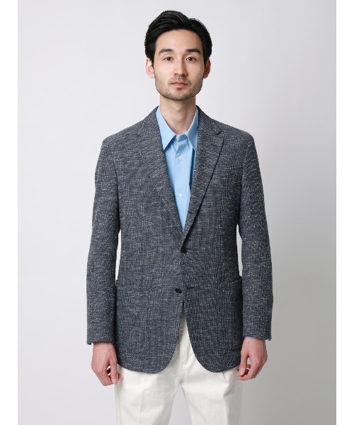SUIT SQUARE(スーツスクエア)の「ジャケット/LANIFICIO ROMA/ストレッチ/ミックスジャージー/織柄/CR03(テーラードジャケット・メンズ・グレー/ネイビー・LL/L/M/S)」の11枚目の写真