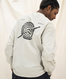 Nylon Zip Pocket Round Shirt - WHITE