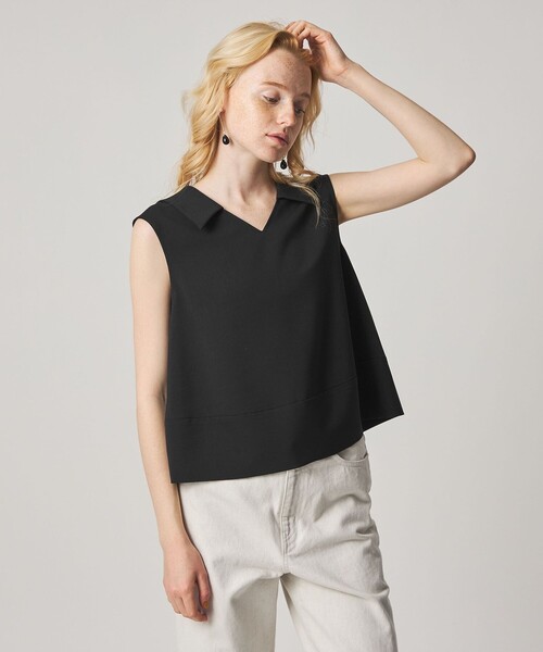 Steven Alan(スティーブンアラン)の「<Steven Alan>フレア ノースリーブ プルオーバー(シャツ/ブラウス・レディース・ブラック/モカ・M/S)」の2枚目の写真