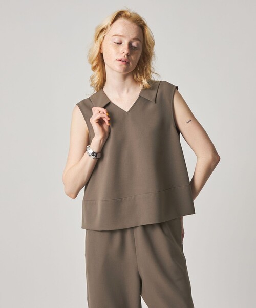 Steven Alan(スティーブンアラン)の「<Steven Alan>フレア ノースリーブ プルオーバー(シャツ/ブラウス・レディース・ブラック/モカ・M/S)」の1枚目の写真