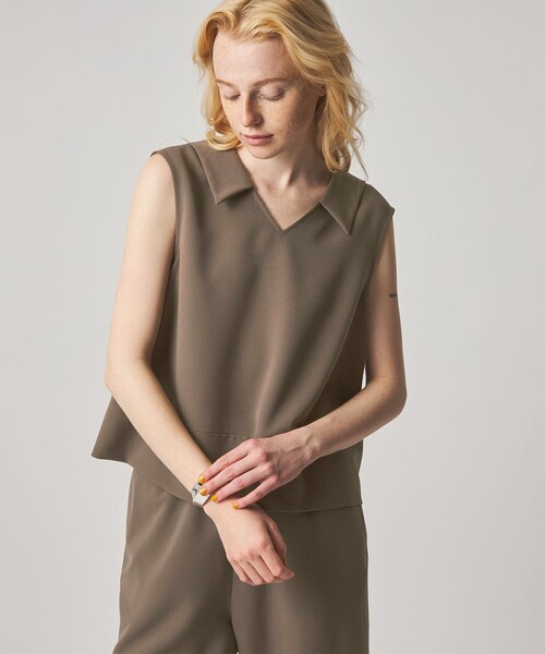 Steven Alan(スティーブンアラン)の「<Steven Alan>フレア ノースリーブ プルオーバー(シャツ/ブラウス・レディース・ブラック/モカ・M/S)」の3枚目の写真