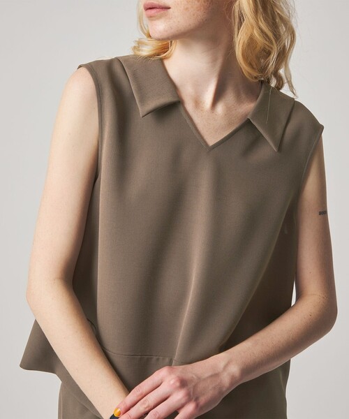 Steven Alan(スティーブンアラン)の「<Steven Alan>フレア ノースリーブ プルオーバー(シャツ/ブラウス・レディース・ブラック/モカ・M/S)」の7枚目の写真