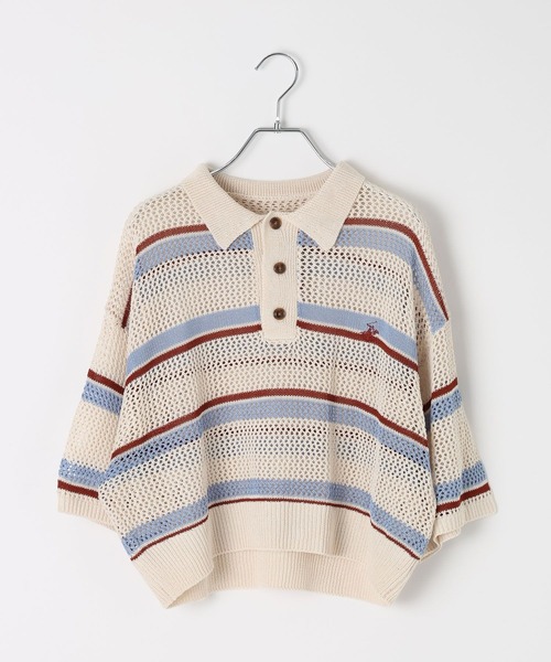 BEVERLY HILLS POLO CLUB(ビバリーヒルズポロクラブ)の「【BEVERLY HILLS POLO CLUB】別注メッシュニットポロ(ポロシャツ・レディース・ネイビー/イエロー/ホワイト・FREE)」の9枚目の写真