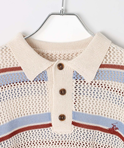 BEVERLY HILLS POLO CLUB(ビバリーヒルズポロクラブ)の「【BEVERLY HILLS POLO CLUB】別注メッシュニットポロ(ポロシャツ・レディース・ネイビー/イエロー/ホワイト・FREE)」の13枚目の写真