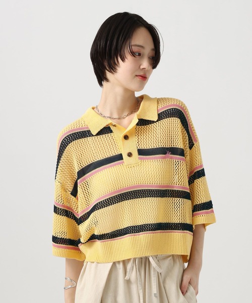 BEVERLY HILLS POLO CLUB(ビバリーヒルズポロクラブ)の「【BEVERLY HILLS POLO CLUB】別注メッシュニットポロ(ポロシャツ・レディース・ネイビー/イエロー/ホワイト・FREE)」の20枚目の写真