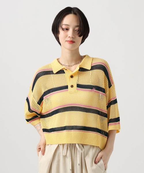 BEVERLY HILLS POLO CLUB(ビバリーヒルズポロクラブ)の「【BEVERLY HILLS POLO CLUB】別注メッシュニットポロ(ポロシャツ・レディース・ネイビー/イエロー/ホワイト・FREE)」の21枚目の写真