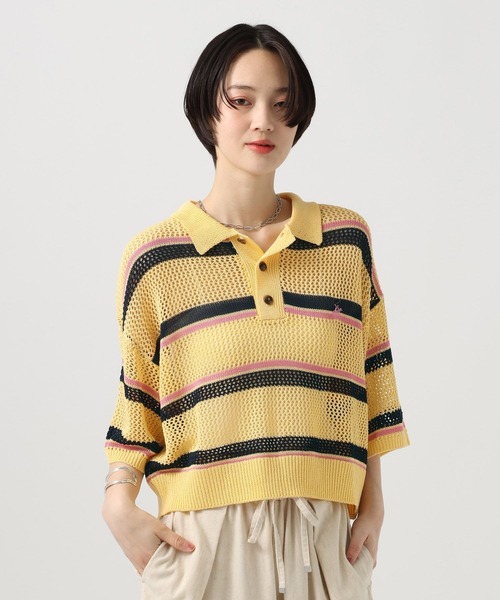 BEVERLY HILLS POLO CLUB(ビバリーヒルズポロクラブ)の「【BEVERLY HILLS POLO CLUB】別注メッシュニットポロ(ポロシャツ・レディース・ネイビー/イエロー/ホワイト・FREE)」の22枚目の写真