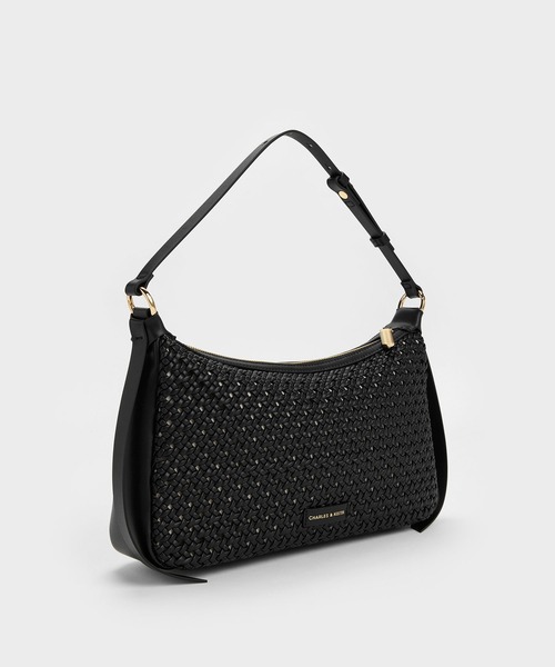 CHARLES & KEITH（チャールズ & キース）の「Calla カルラ ウーブン ショルダーバッグ（ショルダーバッグ・レディース・チョコ/クリーム/ブラック・M）」の9枚目の写真