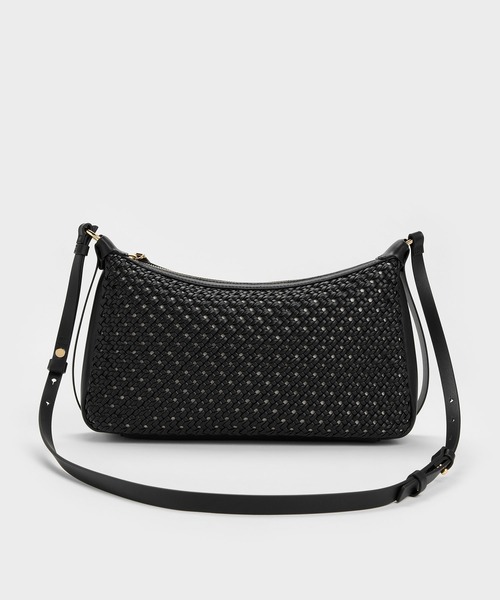 CHARLES & KEITH（チャールズ & キース）の「Calla カルラ ウーブン ショルダーバッグ（ショルダーバッグ・レディース・チョコ/クリーム/ブラック・M）」の8枚目の写真