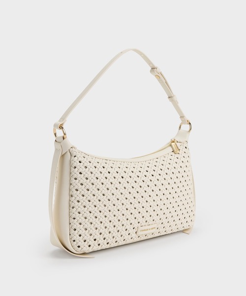 CHARLES & KEITH（チャールズ & キース）の「Calla カルラ ウーブン ショルダーバッグ（ショルダーバッグ・レディース・チョコ/クリーム/ブラック・M）」の19枚目の写真