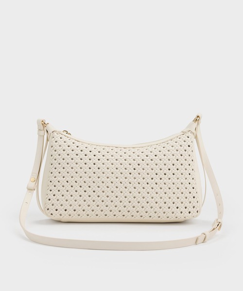 CHARLES & KEITH（チャールズ & キース）の「Calla カルラ ウーブン ショルダーバッグ（ショルダーバッグ・レディース・チョコ/クリーム/ブラック・M）」の18枚目の写真