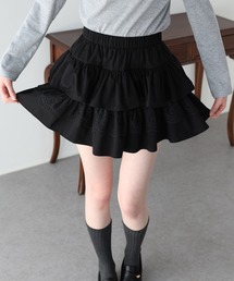 コットンレースフリルミニスカート