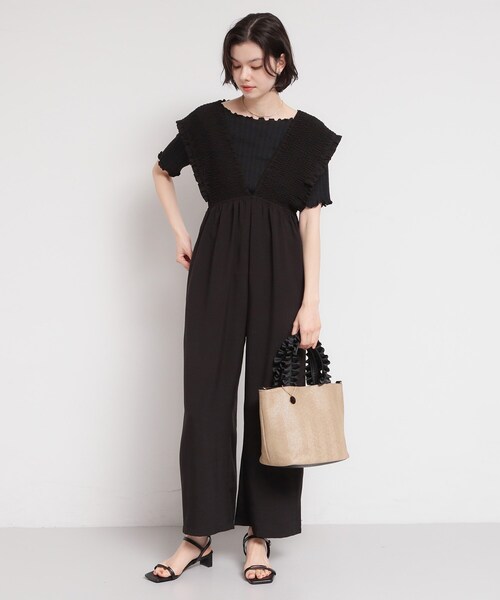 THE SHOP TK （ザ ショップ ティーケー ）の「雑材フリルハンドルトートバッグ（トートバッグ・レディース・ベージュ/ブラック/アイボリー・00）」の7枚目の写真