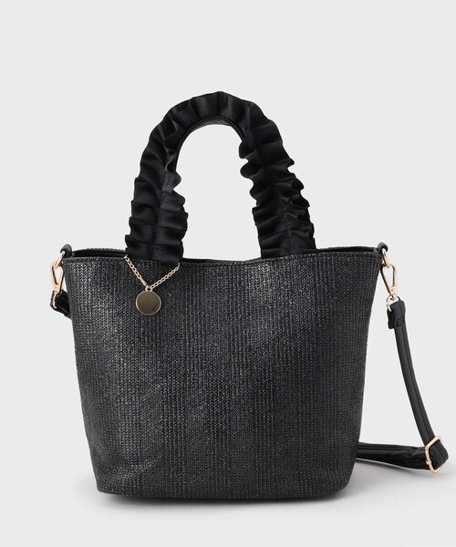 THE SHOP TK （ザ ショップ ティーケー ）の「雑材フリルハンドルトートバッグ（トートバッグ・レディース・ベージュ/ブラック/アイボリー・00）」の10枚目の写真
