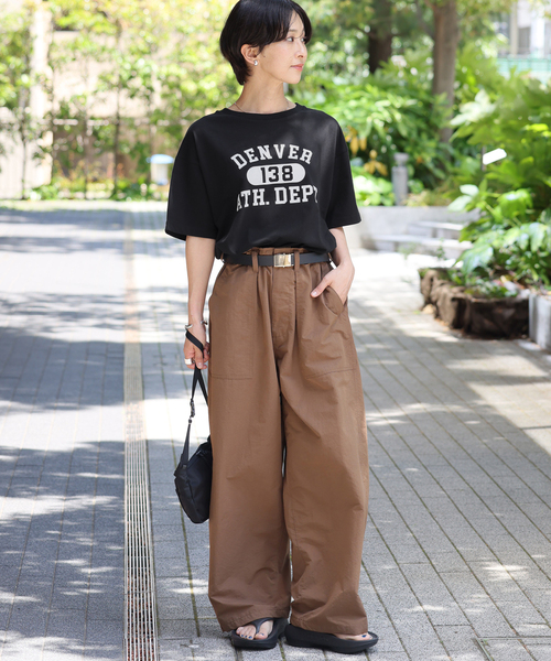 Champion(チャンピオン)の「別注【Champion/チャンピオン】26/s Jersey Tee:Tシャツ(Tシャツ/カットソー・レディース・ピンク/ホワイト/ダークパープル/アイボリー/ブラック・FREE)」の6枚目の写真