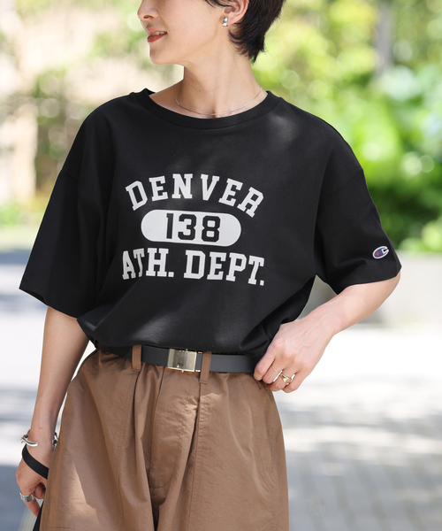 Champion(チャンピオン)の「別注【Champion/チャンピオン】26/s Jersey Tee:Tシャツ(Tシャツ/カットソー・レディース・ピンク/ホワイト/ダークパープル/アイボリー/ブラック・FREE)」の11枚目の写真