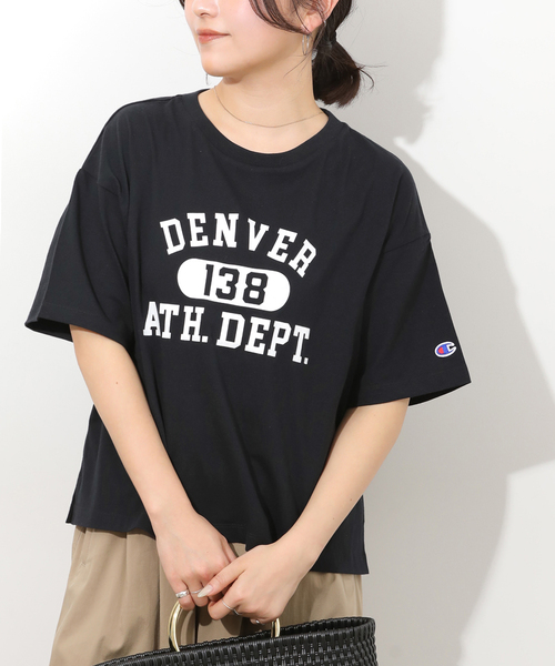 Champion(チャンピオン)の「別注【Champion/チャンピオン】26/s Jersey Tee:Tシャツ(Tシャツ/カットソー・レディース・ピンク/ホワイト/ダークパープル/アイボリー/ブラック・FREE)」の18枚目の写真