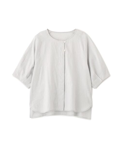 human woman(ヒューマンウーマン)の「◆【ウォッシャブル】リネンコットンシャンブレータックスリーブブラウス(シャツ/ブラウス・レディース・ブラウン/グレー・MEDIUM)」の15枚目の写真