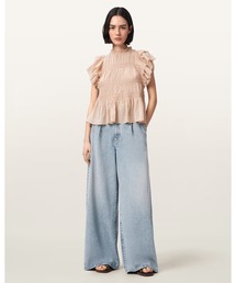 ALLSAINTS（オールセインツ）の「HAZE WIDE LEG PLEATED JEANS | HAZE ワイド レッグ プリーツ ジーンズ（デニムパンツ）」