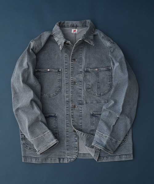 HANES(ヘインズ)の「HANES カバーオール ストレッチデニム キングサイズ(カバーオール・メンズ・ブルー/ブラック/サックスブルー・2L/3L/4L/5L)」の3枚目の写真