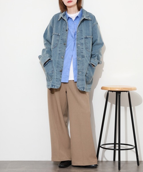 HANES(ヘインズ)の「HANES カバーオール ストレッチデニム キングサイズ(カバーオール・メンズ・ブルー/ブラック/サックスブルー・2L/3L/4L/5L)」の14枚目の写真