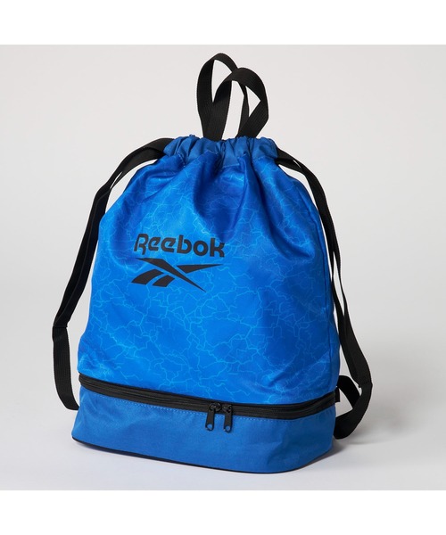 Reebok(リーボック)の「Reebok リーボック ボンサック ナップサック 二重底 ロゴ(バックパック/リュック・キッズ・ブルー/ブラック・FREE)」の2枚目の写真