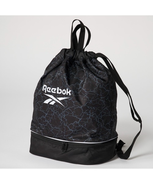 Reebok(リーボック)の「Reebok リーボック ボンサック ナップサック 二重底 ロゴ(バックパック/リュック・キッズ・ブルー/ブラック・FREE)」の1枚目の写真