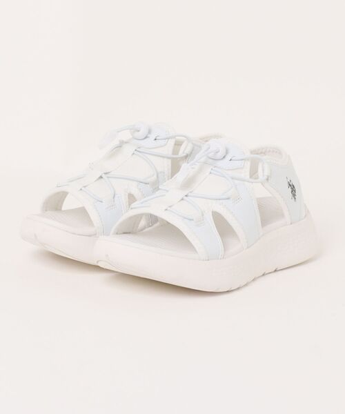 U.S. POLO ASSN.(ユーエスポロアッスン)の「【U.S. POLO ASSN./ユーエスポロアッスン】厚底サンダル スポーツサンダル 軽量 夏 ビーチ 旅行フェス 普段履き ブランドロゴ カジュアル ストリート(サンダル・レディース・ベージュ/ブラック/ホワイト・23cm/24cm/23.5cm)」の2枚目の写真
