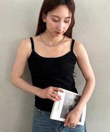 単品使いやインナーとしても♪配色キャミソール