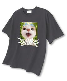 サプライズオーバーサイズ半袖Tシャツダークグレー