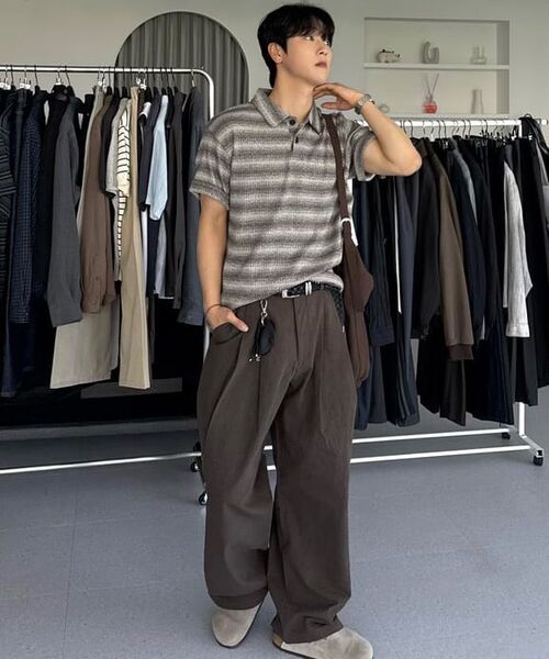 AKECII(アケシ)の「ヘリソンワイドチノパンツ_ウォッシュドブラウン(その他パンツ・メンズ・その他・MEDIUM/SMALL/LARGE)」の9枚目の写真