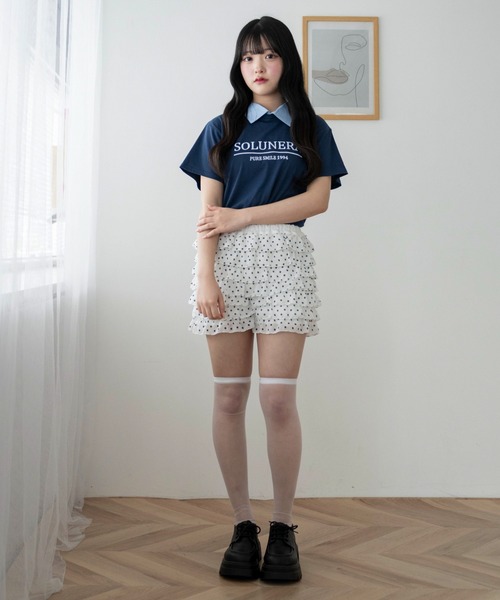 WEGO(ウィゴー)の「WEGO/【26春夏新作】シャツドッキング刺繍T(Tシャツ/カットソー・レディース・ネイビー・FREE)」の2枚目の写真
