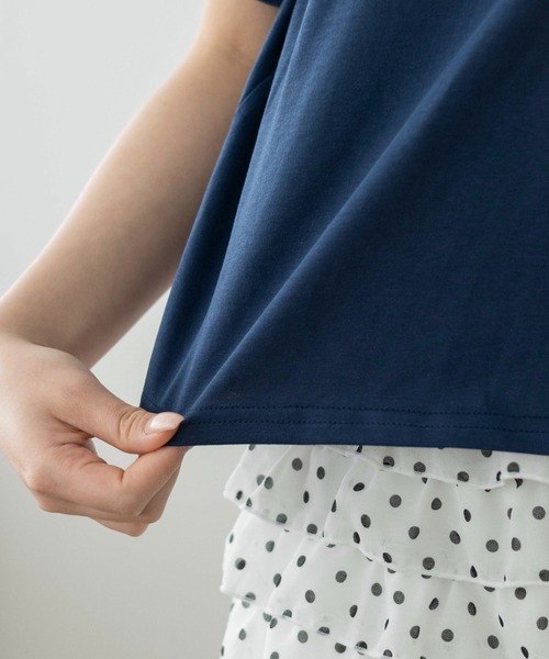 WEGO(ウィゴー)の「WEGO/【26春夏新作】シャツドッキング刺繍T(Tシャツ/カットソー・レディース・ネイビー・FREE)」の5枚目の写真